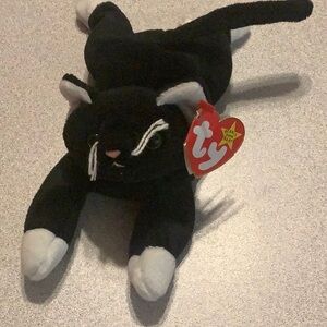 Ty Beanie Zip Black and White Cat